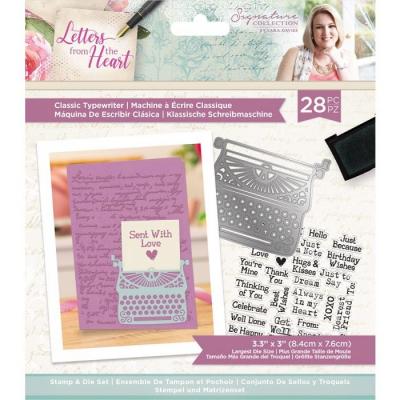 Crafter's Companion Letters From The Heart Clear Stamps & Die - Classic Typewriter